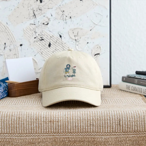 Life is dead. Disc Golfin' Jerry Grateful Dead Stealie Dad Hat - khaki